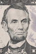 5 dollar bill close up, Portrait of Abraham Lincoln. U.S. president