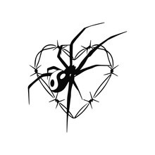 Spider Silhouette Vector With Barbed Wire