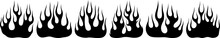 Fire Flames Isolated On White Background. Tribal Tattoo Design.