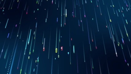 3D digital data, binary code, Currency Market  Digital technology Background Full HD 1080p animation. 