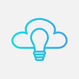 Fototapeta  - Idea bulb icon in gradient style about cloud computing, use for website mobile app presentation