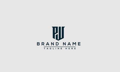 Wall Mural - Logo design letter PW . Elegant modern. Vector template.