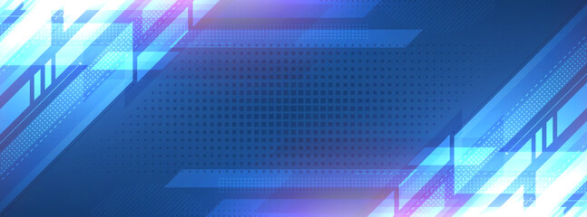 Wall Mural - abstract technology background with geometric design and digital network
