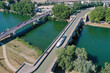 Kanalbrücke über die Orb bei Fonseranes Beziers am Canal du Midi  Frankreich