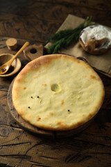 Wall Mural - Traditional homemade savory pie with potato and cheese