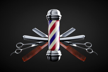 Barber shop style scissors art wallpaper background concept.