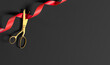 Scissors great opening of business company celebration background concept.