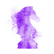 Chess pieces in a watercolor style with splashes of paint on a white background. Knight (horse)