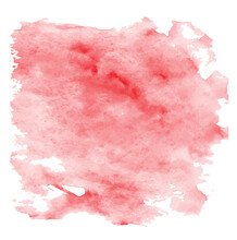 Abstract Modern Hand-painted Design With Watercolor Blotch Brushstroke Of Pink Red Cloud, Isolated On White Background. Vector Used As Decorative Design Card, Banner, Poster, Cover, Brochure