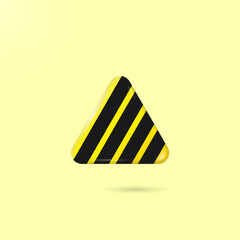 Sticker - Black and yellow line striped in triangle icon. Hazard warning sign concept vector.