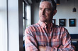© WavebreakMediaMicro - Thoughtful caucasian mature businessman with arms crossed looking away in office