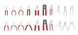 Pliers set illustration vector editable. Plier vector