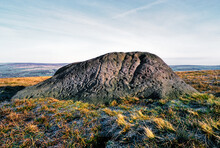 The Badger Stone, Ilkley Moor, West Yorkshire, England. Natural Boulder Carved With Prehistoric Cup And Ring Marks Rock Art