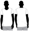 Men t-shirt fashion flat sketch model template mock-up technical illustration