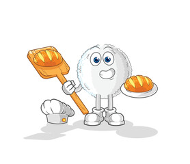 Wall Mural - white blood baker with bread. cartoon mascot vector