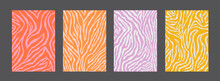 Collection Of Groovy Wild Textures Vector Design. Set Of Y2K Backgrounds.