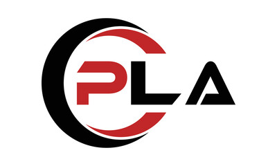 PLA swoosh three letter logo design vector template | monogram logo | abstract logo | wordmark logo | letter mark logo | business logo | brand logo | flat logo | minimalist logo | text | word | symbol