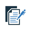 © Jewel - Notes, writing, document icon. Simple flat design concept.