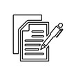 © Jewel - Notes, writing, document outline icon. Line art sketch.