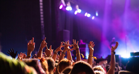  crowd partying stage lights live concert summer music festival