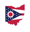 Ohio state map shape with state flag icon