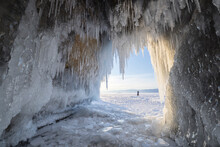 Extreme Ice Cave At Morning