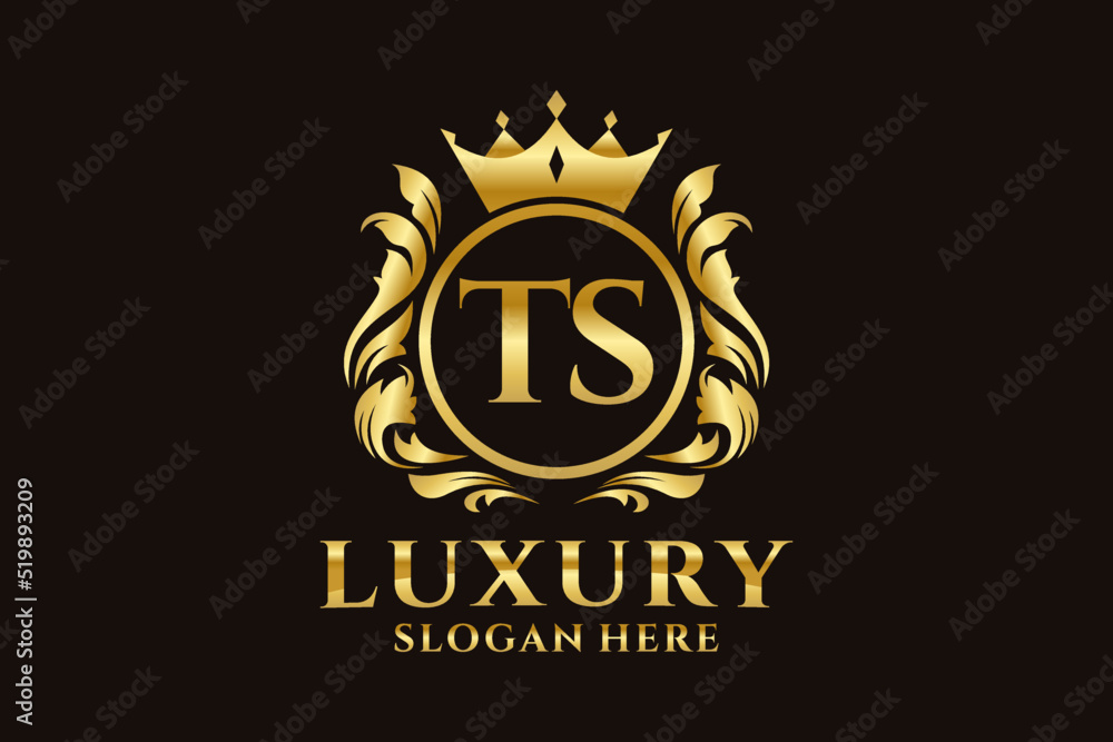 Initial TS Letter Royal Luxury Logo template in vector art for ...