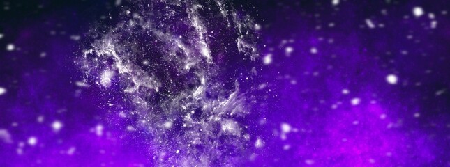 Wall Mural - Space background with realistic nebula and shining stars. Abstract scientific background with nebulae and stars in space. Nebula night starry sky in rainbow colors. Multicolor outer space.