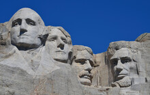 Close-Up Of Presidents' Sculptures At Mount Rushmore