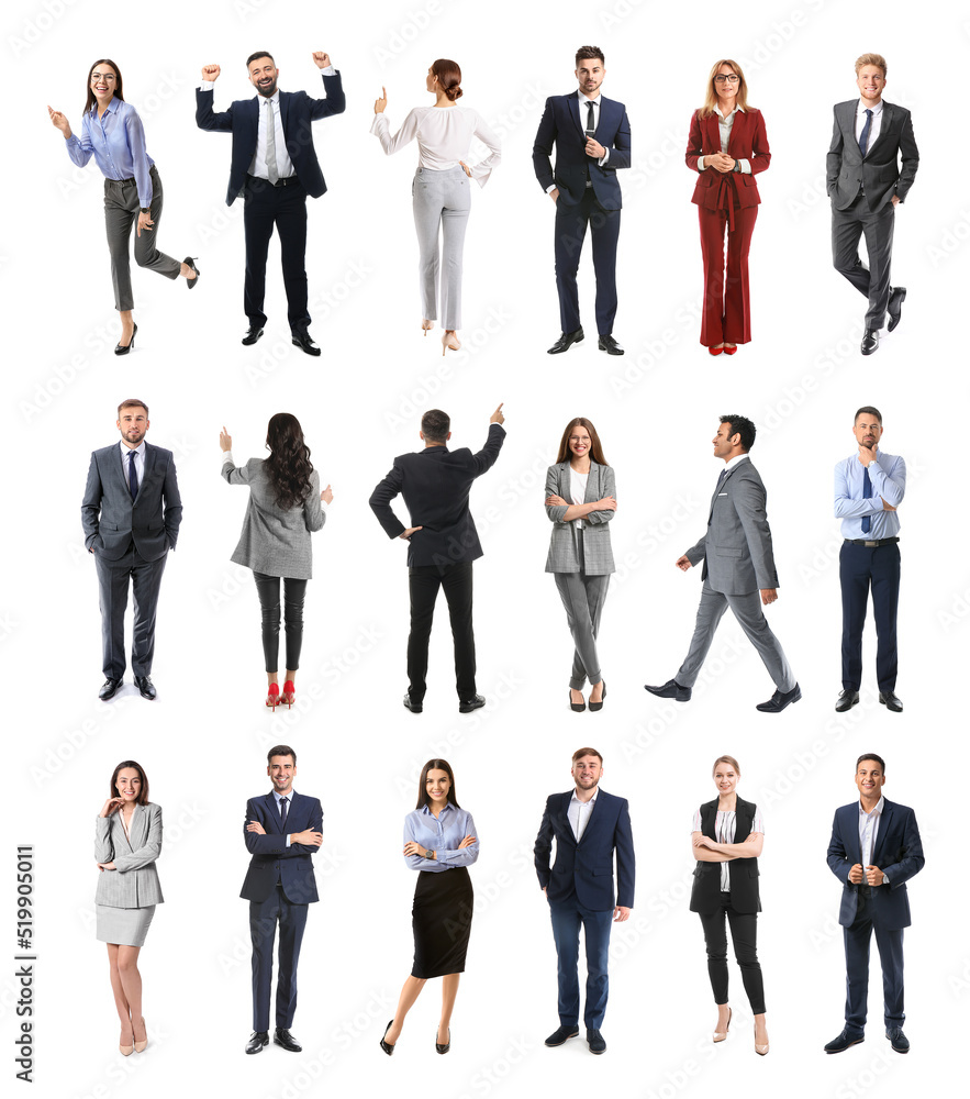 Set of many business people isolated on white Stock Photo | Adobe Stock