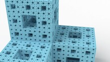Menger Sponge Fractal,  3d Representation Of Mathematical Complexity, Chaotic Infinity Or Fraction Dimensions