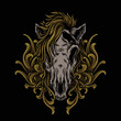 tattoo and t shirt design skull horse ornament artwork