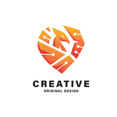 Wall Mural - creative phoenix Tech Logo