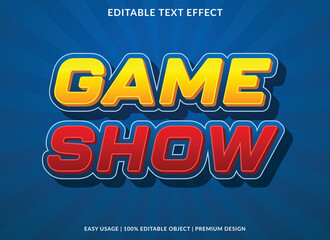 Wall Mural - game show editable text effect template with abstract style background use for business logo and brand