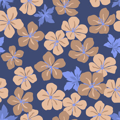 Wall Mural - vector  flowers seamless pattern blue  wallpaper cloth vintage design