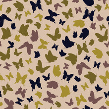 Butterfly Silhouette Fashionable Seamless Pattern