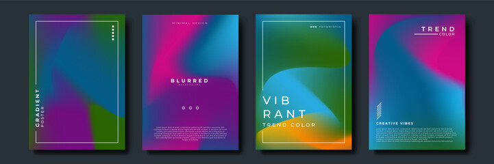 Futuristic covers set. Shapes overlap. Material design backgrounds. Eps10 layered vector.