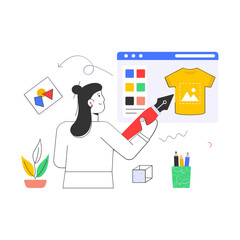 Wall Mural - A handy flat illustration of shirt design 