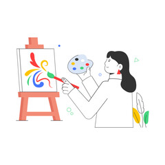 Wall Mural - Creatively designed flat illustration of graphic artist 