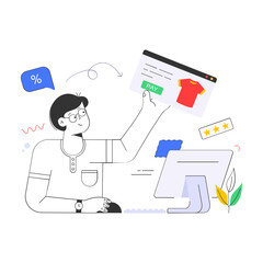 Wall Mural - Creatively designed flat illustration of graphic artist 