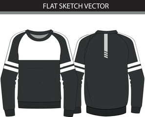 Wall Mural - CREW NECK SWEATSHIRT WITH CUT AND SEW VECTOR FILE