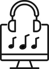 Wall Mural - item on pc monitor. outline sign suitable for web sites, apps, stores etc. editable stroke. vector m