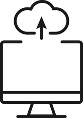 Wall Mural - item on pc monitor. outline sign suitable for web sites, apps, stores etc. editable stroke. vector m