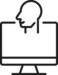 Wall Mural - item on pc monitor. outline sign suitable for web sites, apps, stores etc. editable stroke. vector m