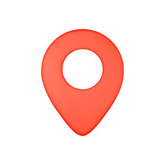 Canvas Print - 3d render red map pin minimal icon isolated on white background vector illustration. destination and