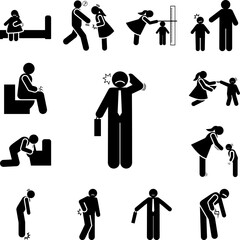 Wall Mural - Man, businessman, ache icon in a collection with other items