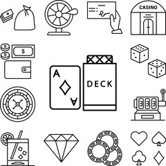 Poster - Deck, casino icon in a collection with other items