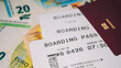 Boarding Pass With euros and passport