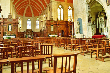 Ecouis, France - july 7 2022 : Notre Dame collegiate church