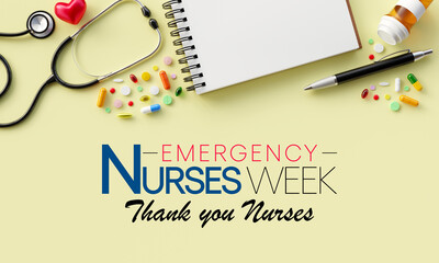 Emergency Nurses week is observed every year in October, ER nurses treat patients who are suffering from trauma, injury or severe medical conditions and require urgent treatment. 3D Rendering